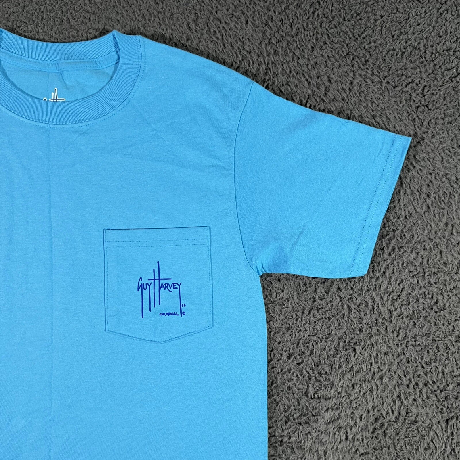 Guy Harvey By Aftco Shirt Mens Small Short Sleeve Pocket Blue Fishing gallery