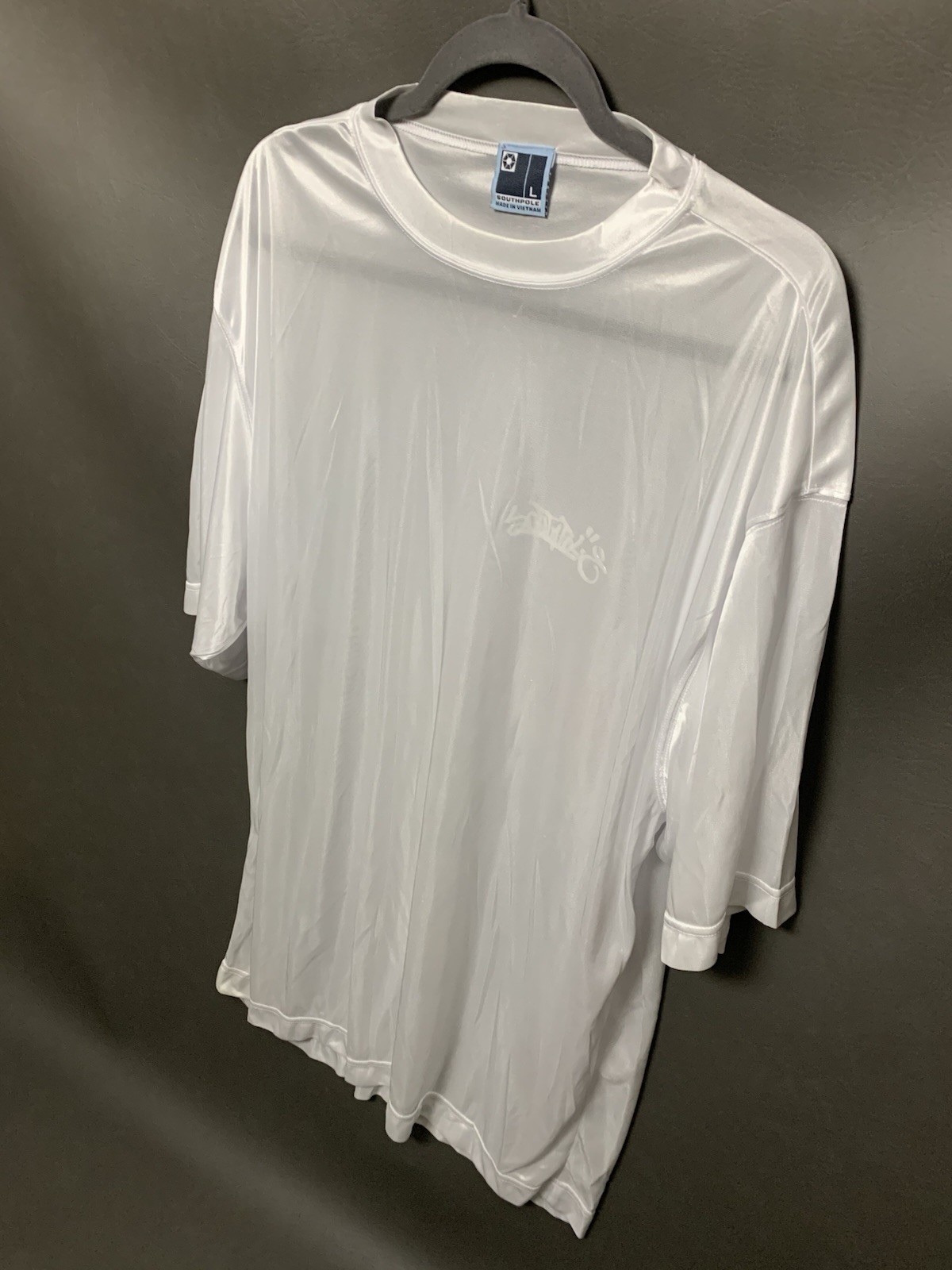 Southpole White Satin Shirt Semi-Sheer, Men's Large gallery