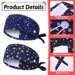 2 Pcs Scrub Caps Women, Adjustable Working Cap Working Cap with Buttons Ponyt…