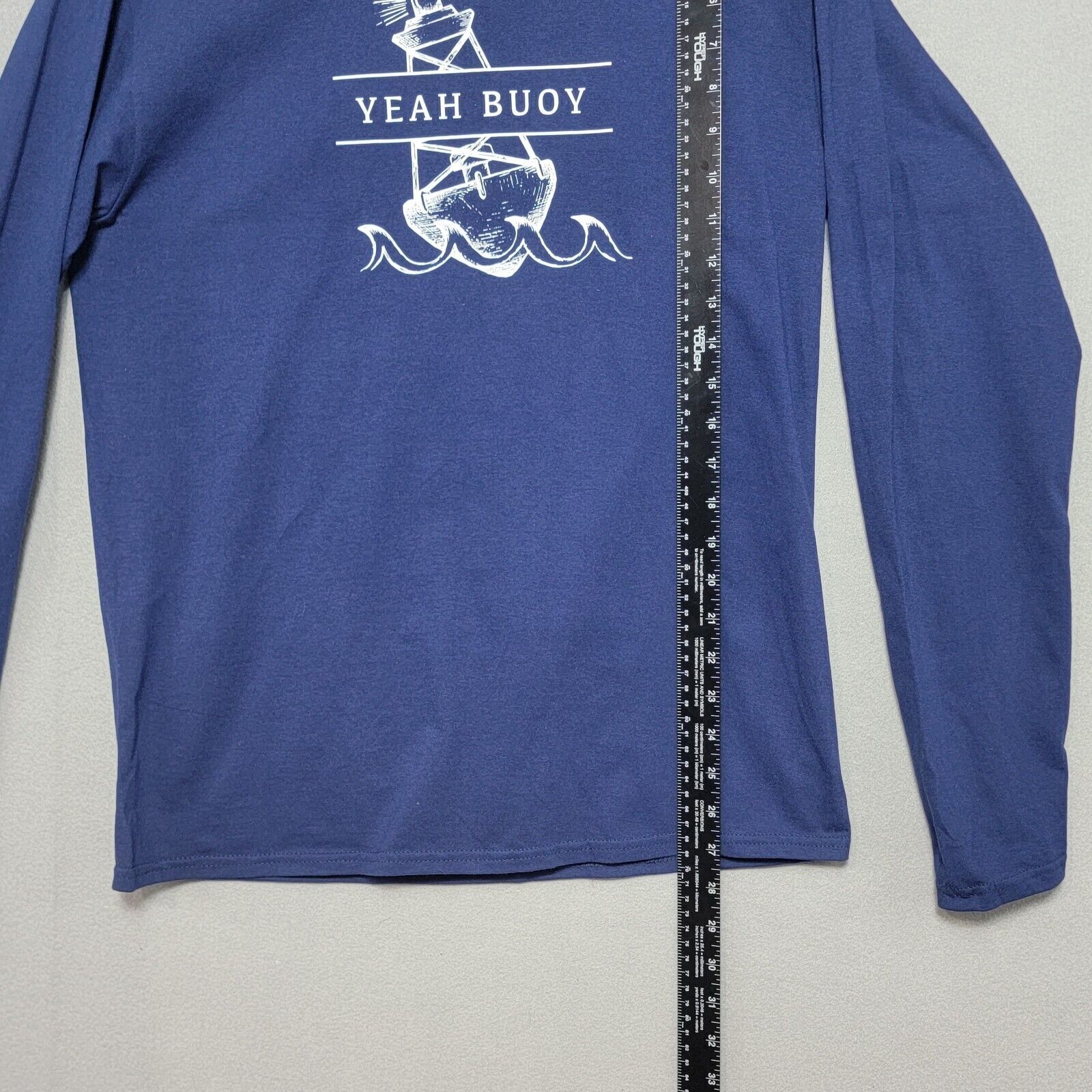 Deep Sea Fishing Long Sleeve Shirt Men's Medium Blue Yeah Buoy Ocean gallery
