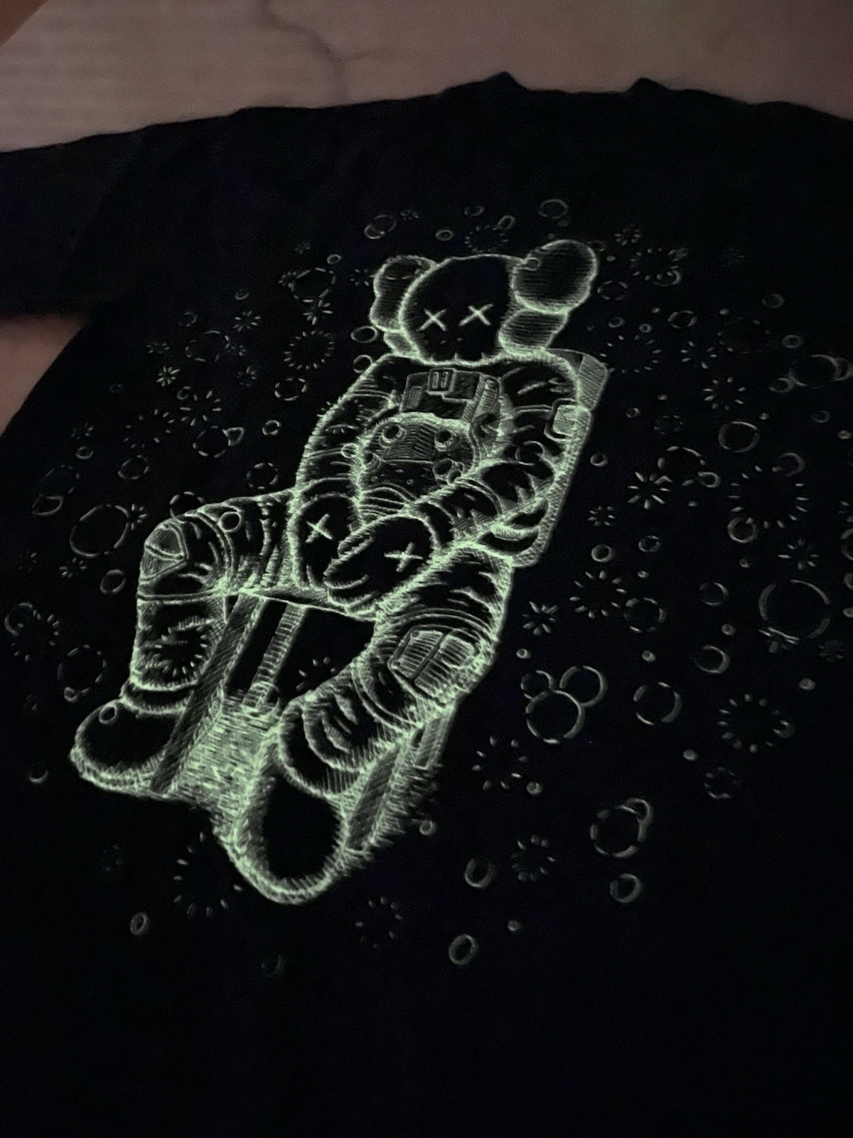 KAWS x Kid Cudi Moon Man Glow In The Dark Shirt Size XXL NWT gallery