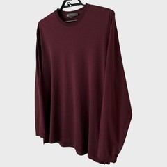 Robert Barakett Georgia Long-Sleeve Crewneck Shirt Red Mens XXL 100% Pima Cotton
