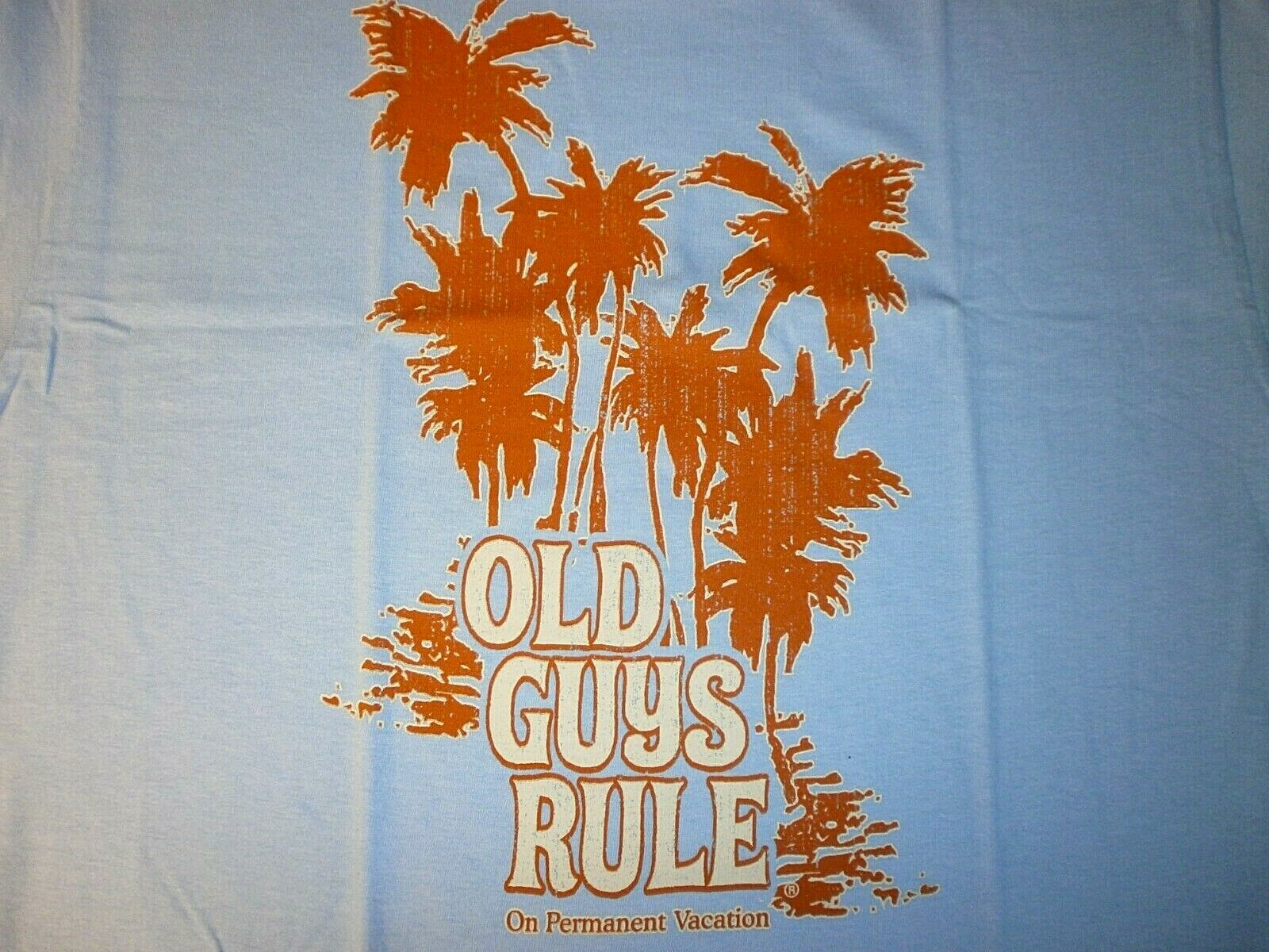 OLD GUYS RULE " ON PERMANENT VACATION " PALM SURF T-SHIRT SIZE M,L,XL,2X gallery