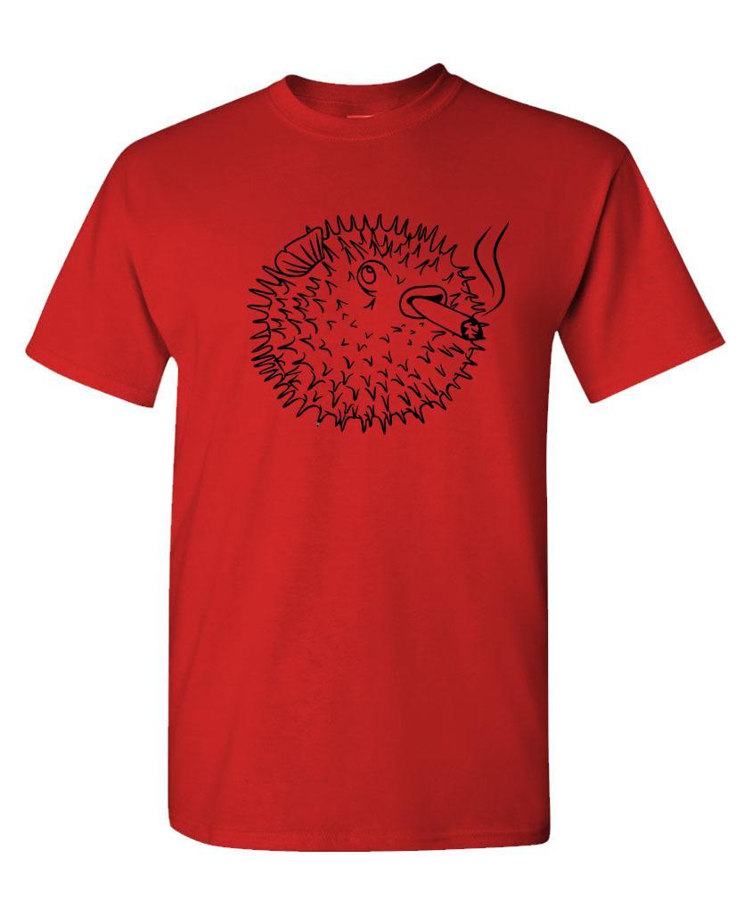 PUFFER FISH SMOKING A Cigarette - Unisex Cotton T-Shirt Tee Shirt gallery