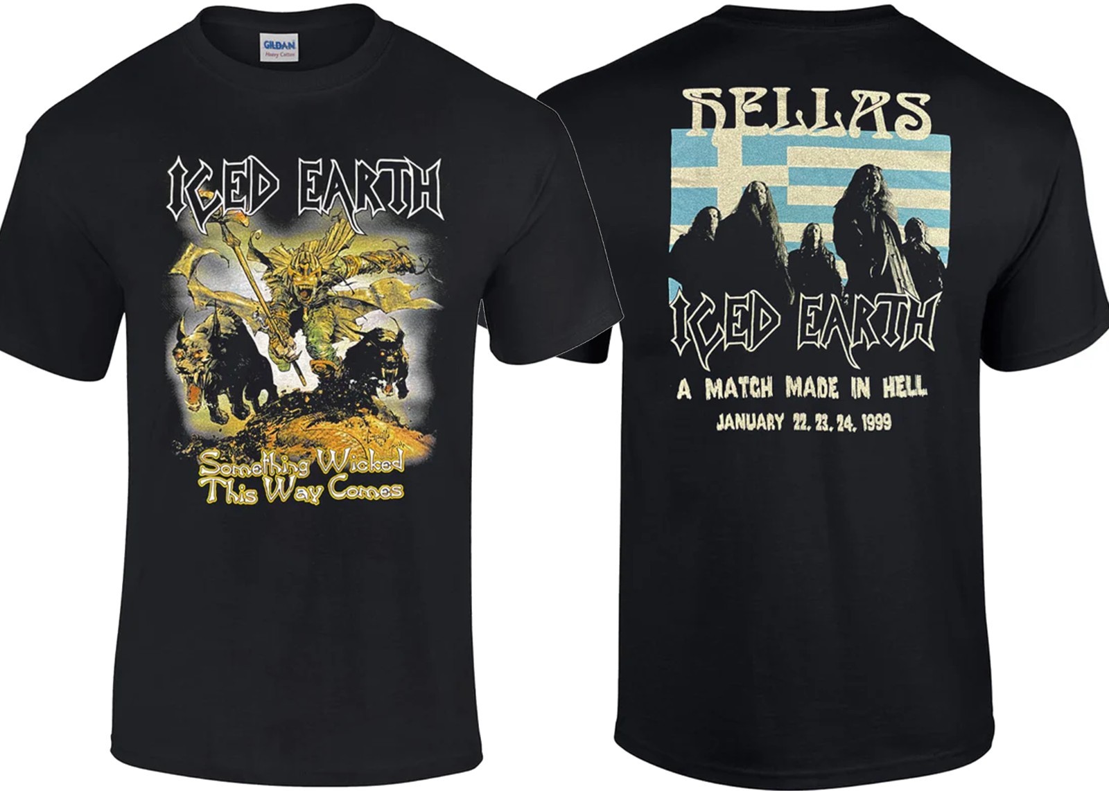 ICED EARTH Match Made in Hell 1999 Tour Unisex All Size Shirt U518.33.1
