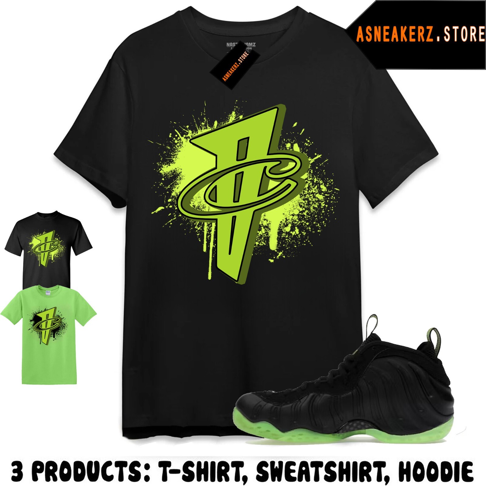 Tee Shirt Matching Foamposite One Black Volt Match Sneaker Number 1 Cent Penny gallery