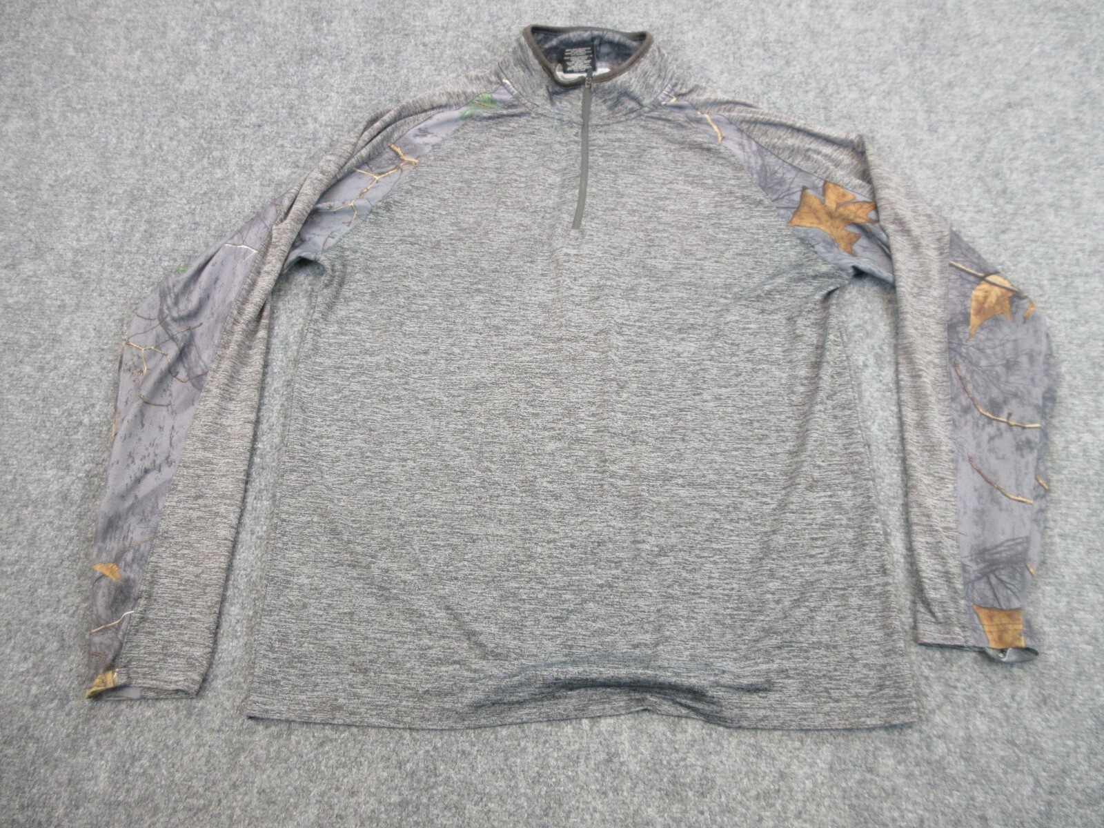 Realtree Shirt Mens Large Gray 1/4 Zip Camo Long Sleeve Mock Neck Lightweight gallery