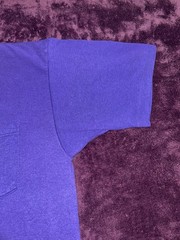Vintage 90s Jerzees Single Stitch Purple 50/50 Blank Pocket T-Shirt-L-Excellent