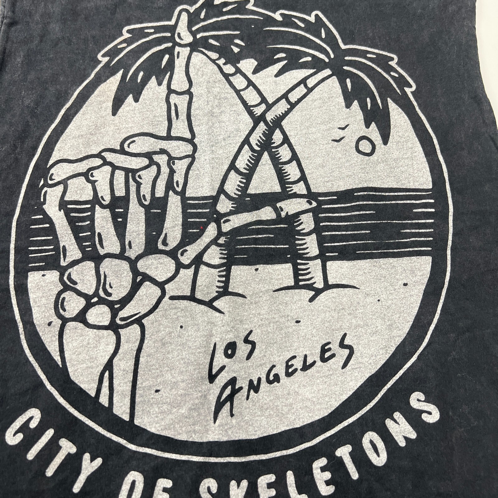 Vanguard Fashion Tank Top Shirt Mens Medium Black USA Made Cotton Beach Skeleton gallery