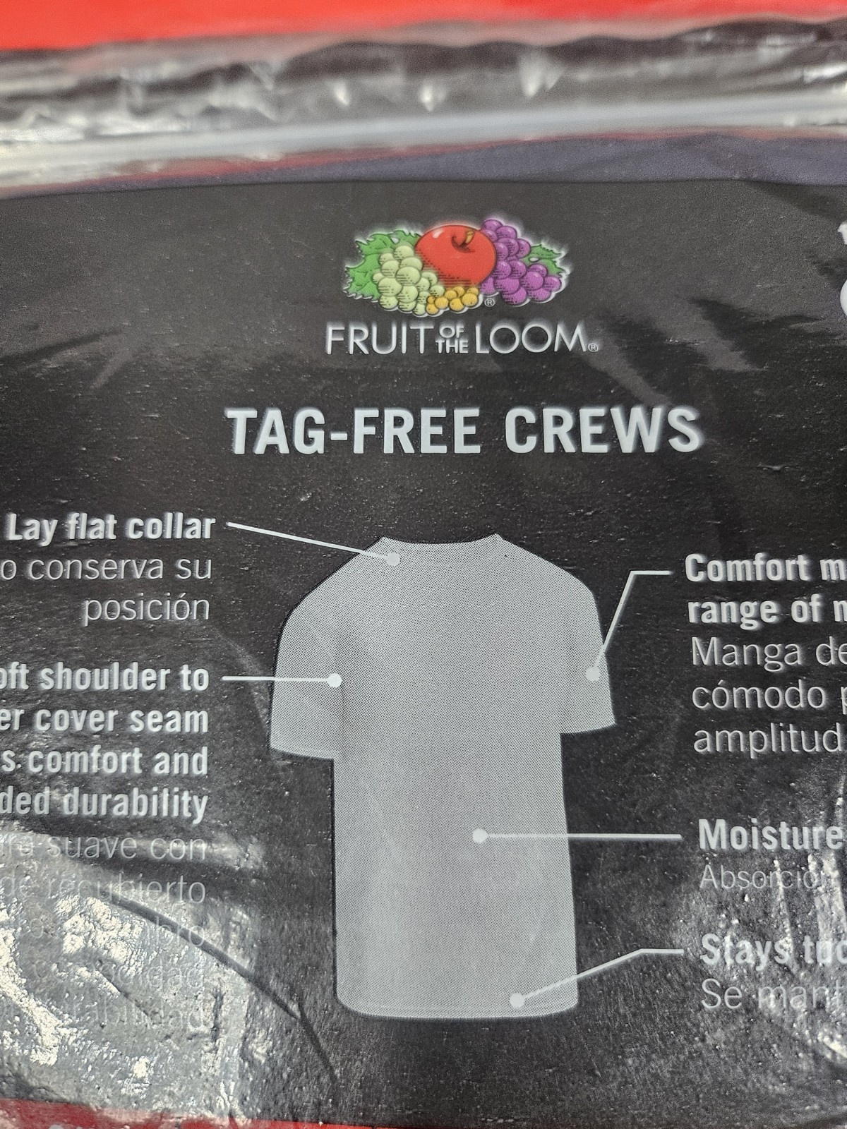 Men's Crew Neck T Shirts S 34-36 Multicolor Fruit of the Loom 5 Pack Flat Collar gallery