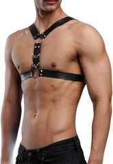 Men’s genuine leather chest strap, chest harness,leather harness,punk rave st…