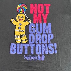 Universal Studios Shrek Gingerbread Man “Not My Gum Drop Buttons” T-Shirt XL