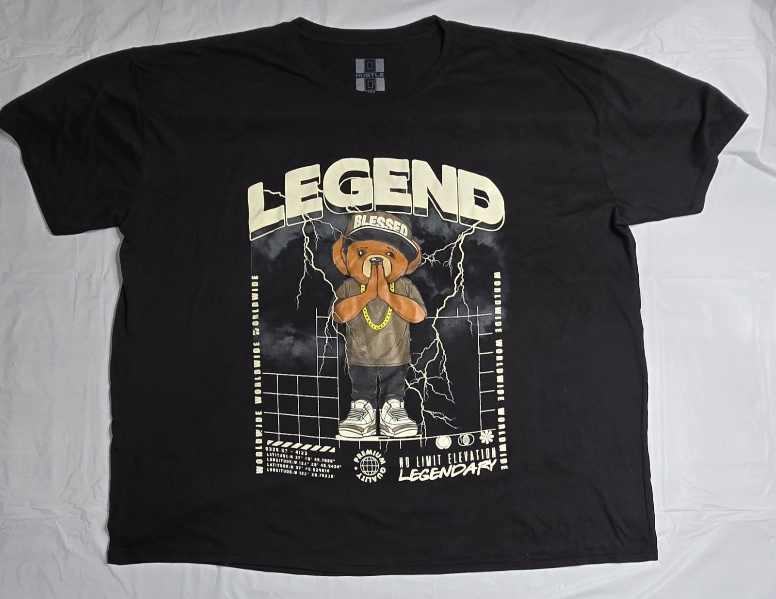 OG Hustle Legend Bear Graphic Tee Adult Size 4XL gallery