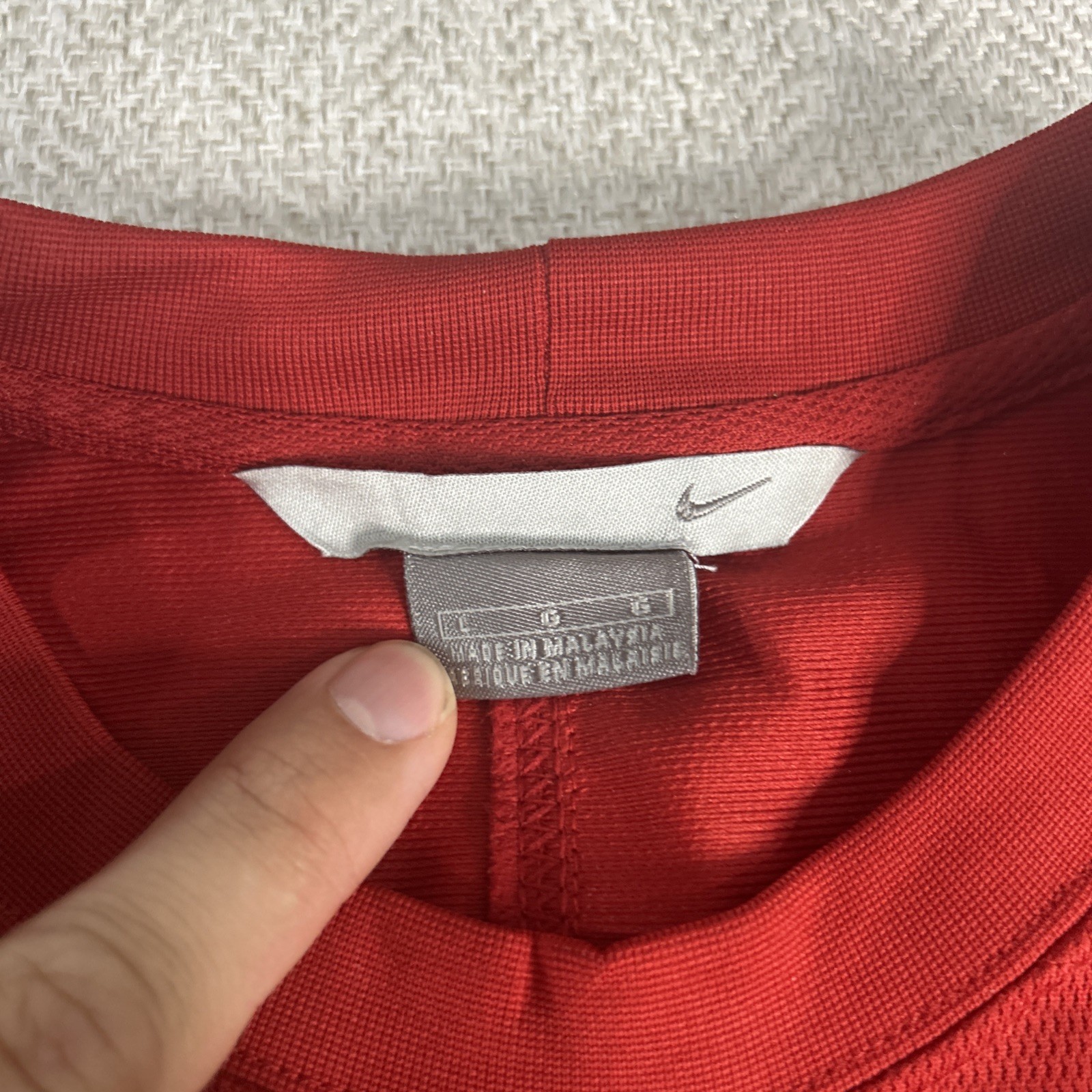 Men's NIKE Pro Training Pull-On Crewneck Red Light Poly T-shirt - Large gallery