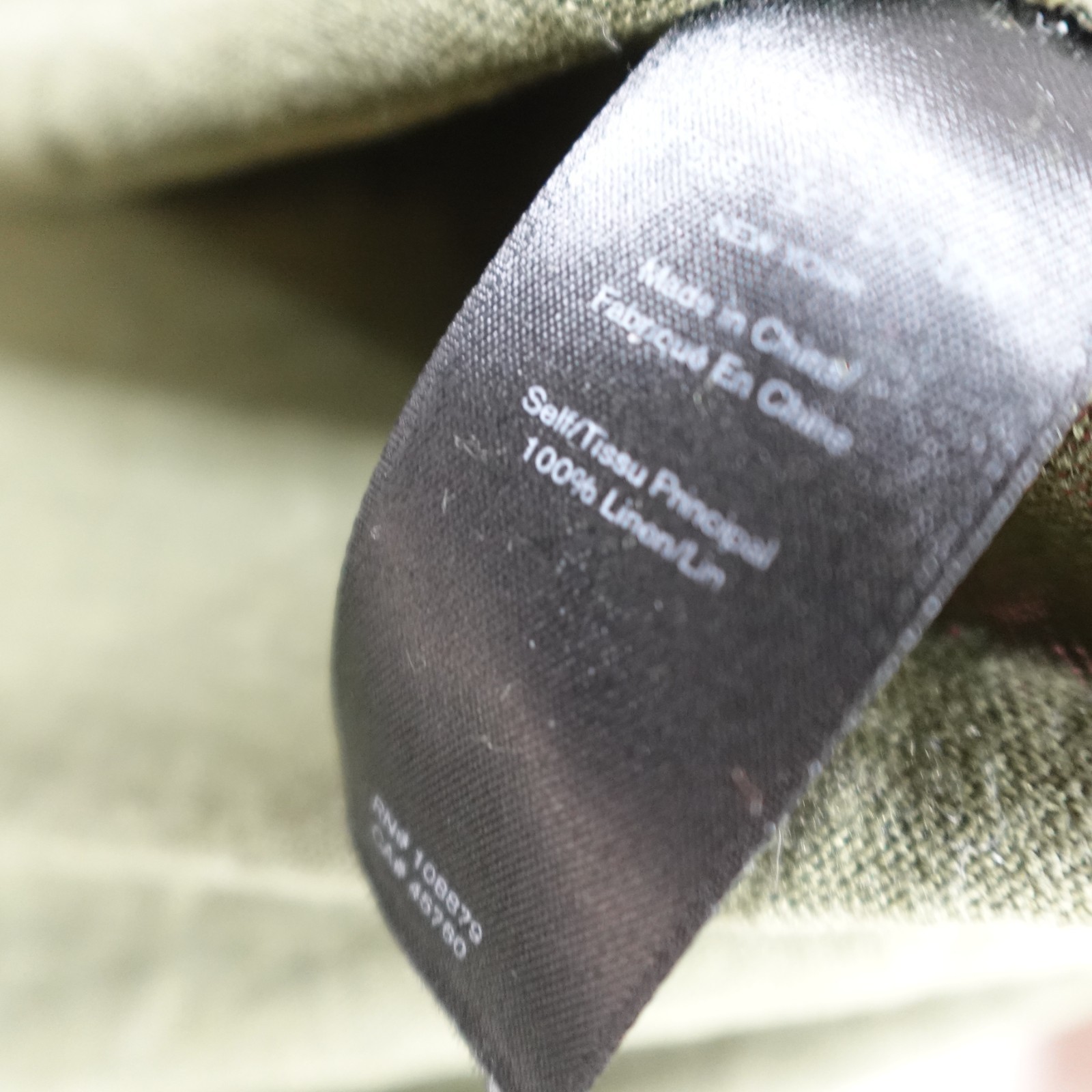 Rag & Bone Mens Shirt Large Green Olive Raw Hem 100% Linen gallery