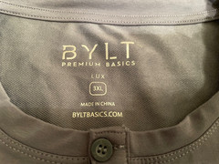 NWT BYLT Premium Basics men’s 3XL dusty blue Henley Drop-Cut LUX Shirt WOW wow