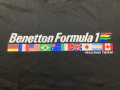 Benetton Formula 1 Racing Team Tee T Shirt Size L Black Vintage Unused