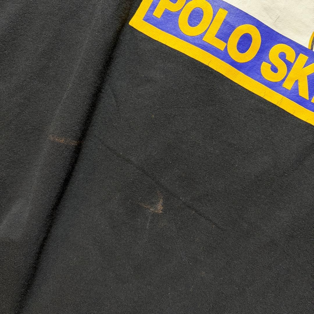 POLO RALPH LAUREN 90s POLO SKI Graphic T Shirt Black Large Vintage gallery