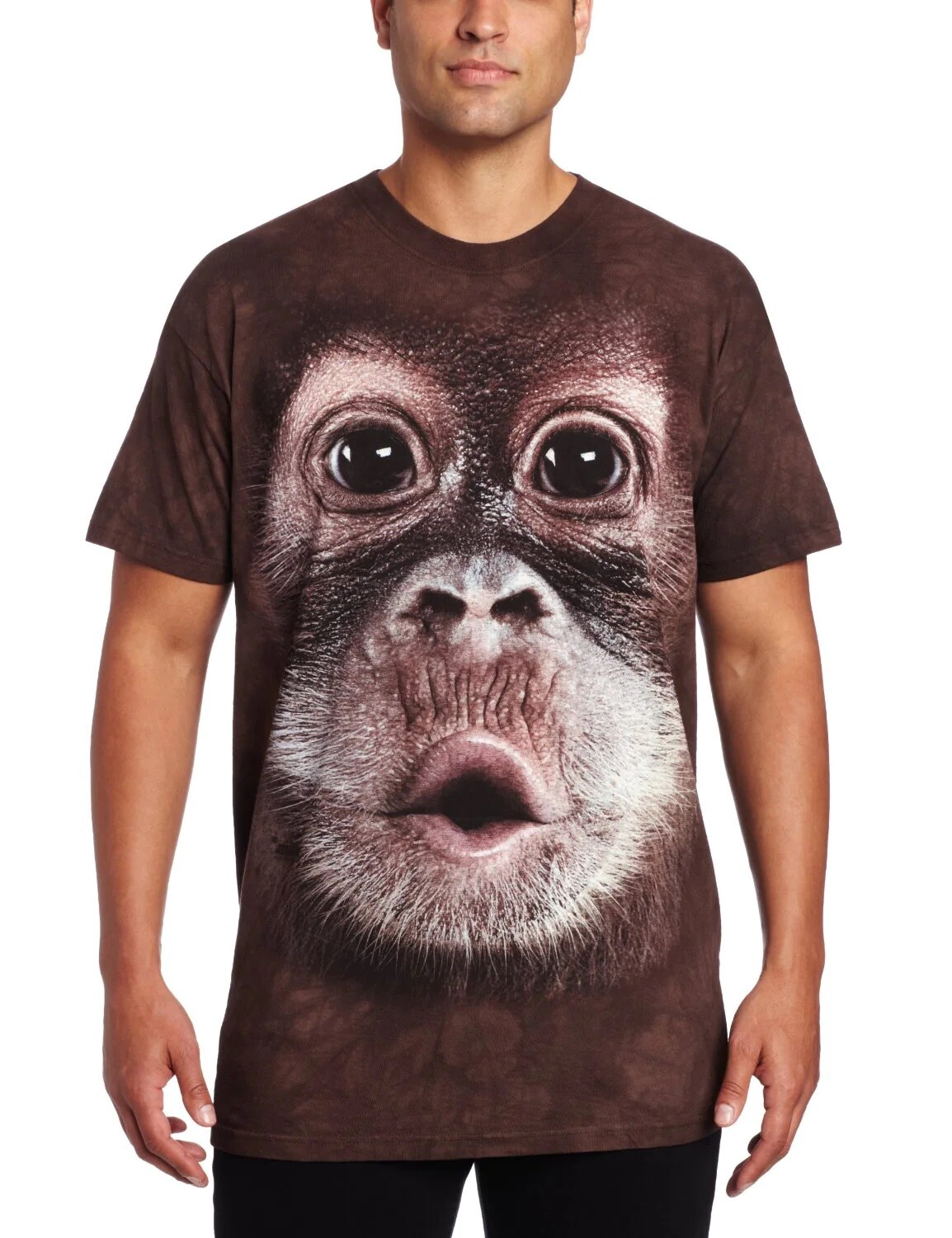 Monkey Big Face Baby Orangutan Apes Animal The Mountain Brown Adult Shirt S-3X gallery