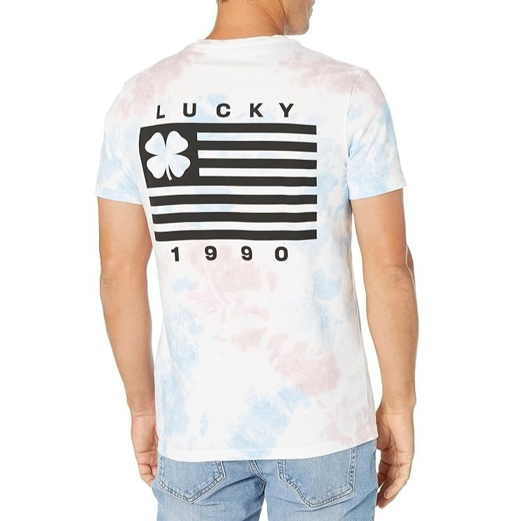 Lucky Brand Flag Tie-Dye Graphic Tee XL Multi Color 7M84816-430
