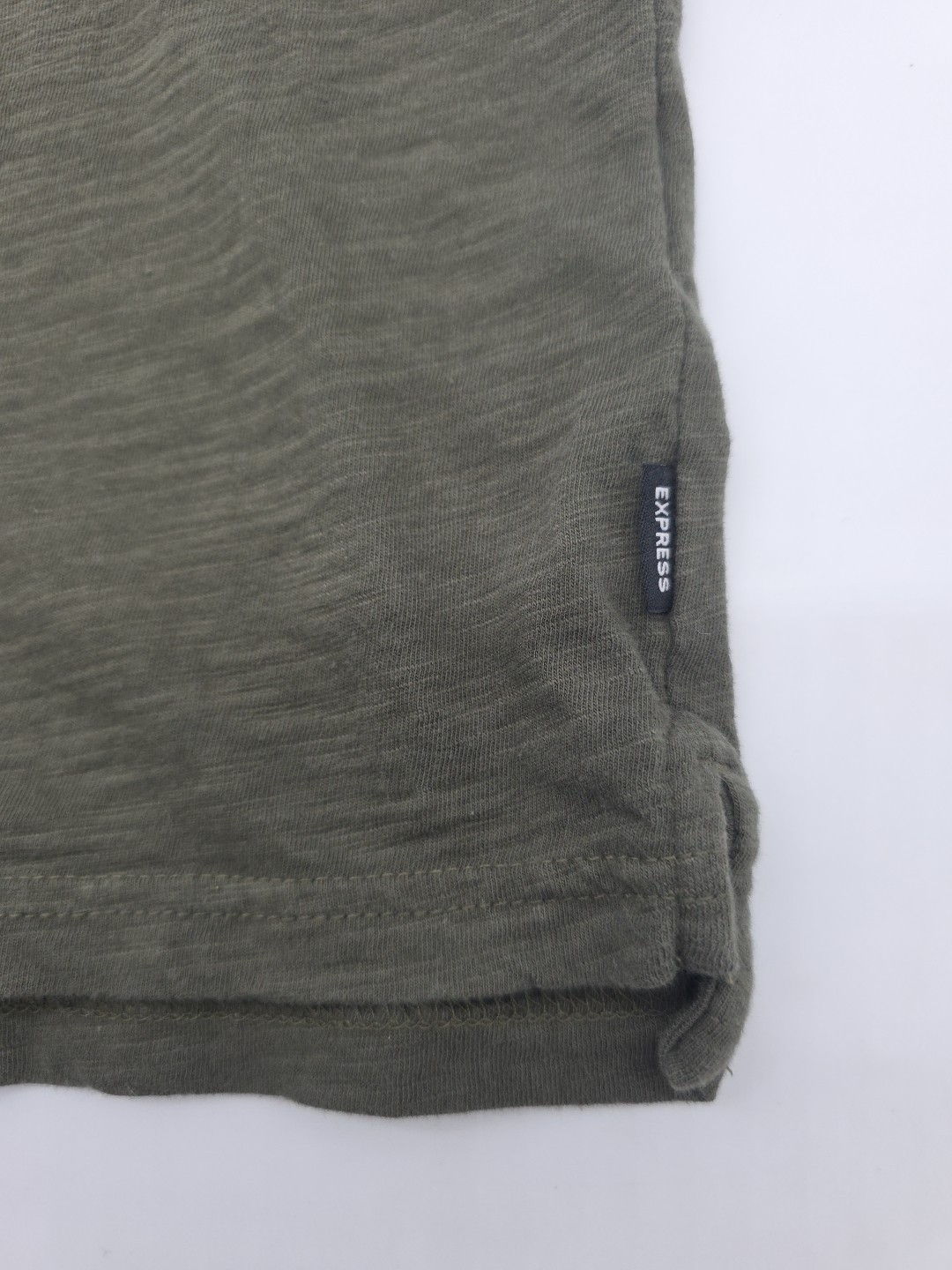 Express T-Shirt Men L Green Pocket Solid Cotton Tee. #46148 gallery