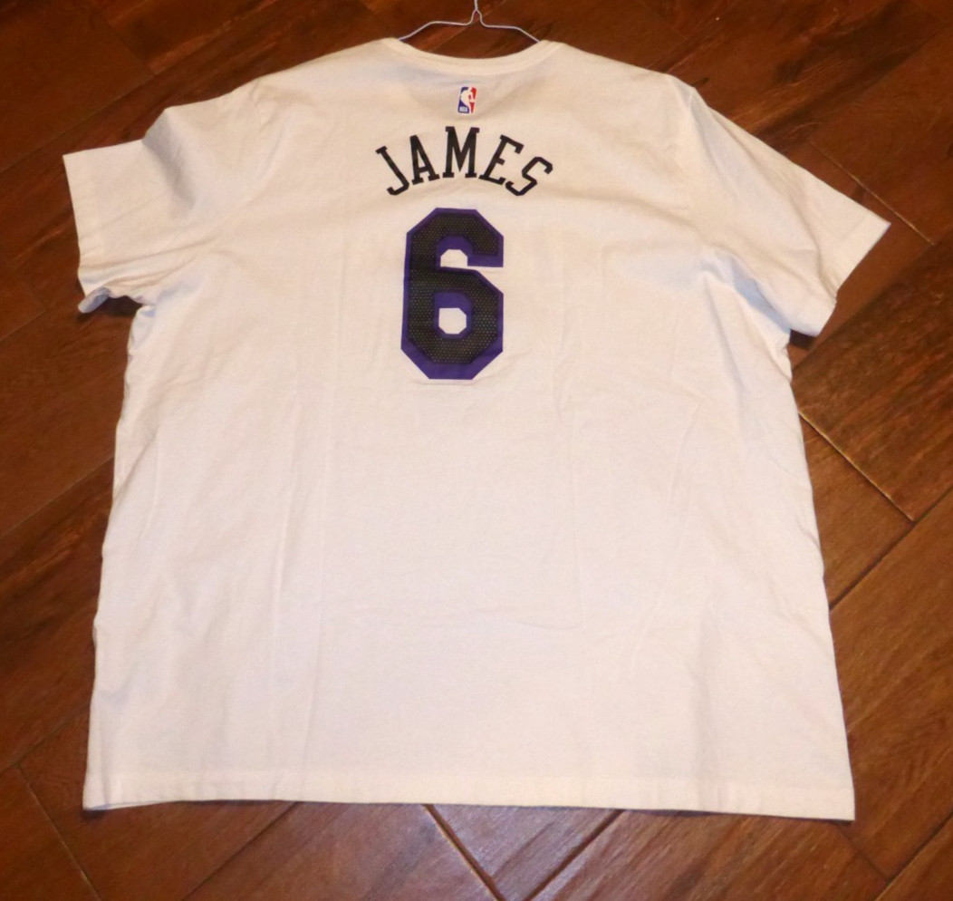 NWOT Nike Lebron James Men’s 3XL Los Angeles Lakers #6 White Jersey T-shirt