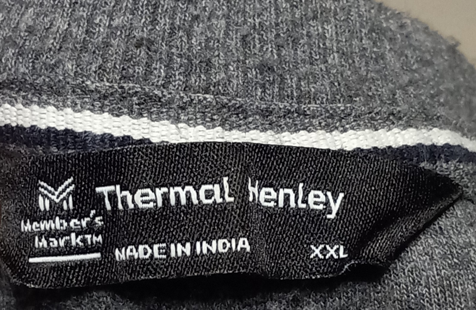 FREE SHIPPING Members Mark Men 2X Thermal Henley Long Sleeve Shirt ** 2JC17 gallery