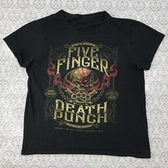 100% Pure Five Finger Death Punch Rock Band Logo Black Casual T-Shirt Men’s M