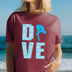 DIVE Wave Pattern Tee | Gift for Divers, Diving Team T-Shirt, Practice Shirt