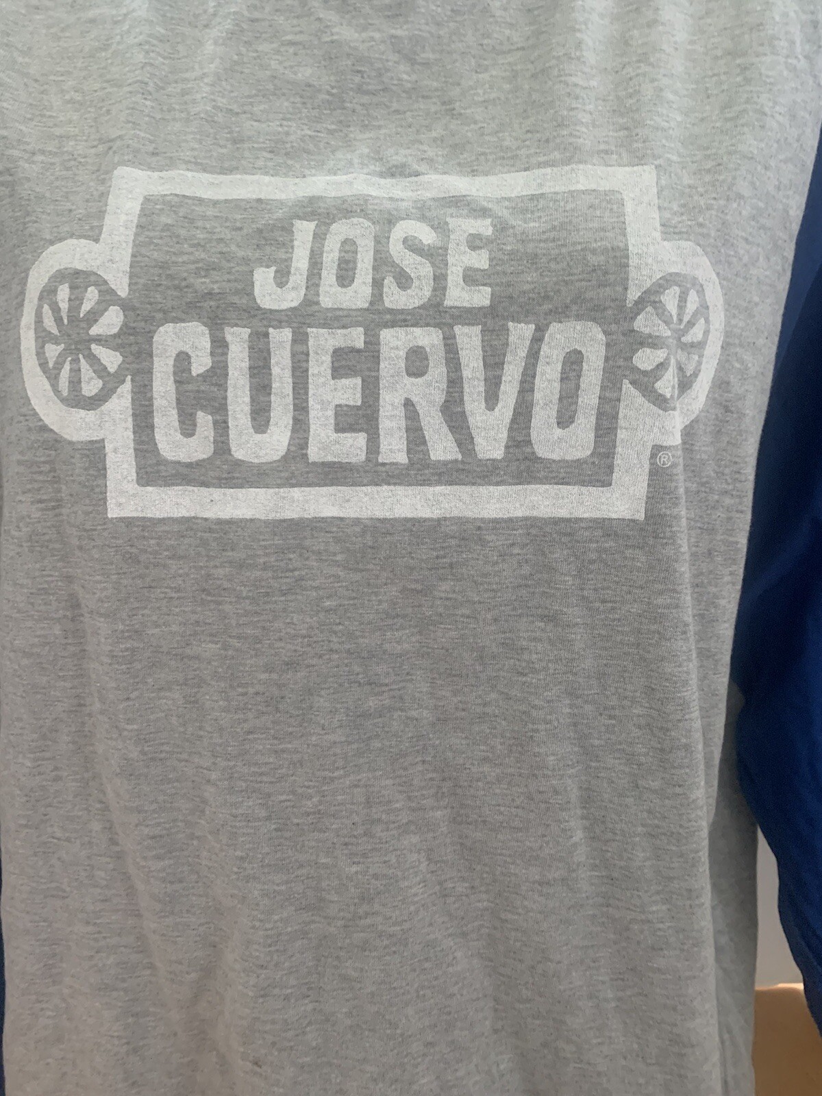 Jose Cuervo Mens Tshirt 3/4 Length Sleeve Size MED Brand New Grey W Blue Sleeves gallery