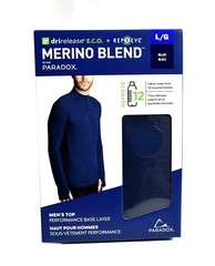 Paradox Men’s Merino Blend Drirelease Performance Base Layer Shirt/Top – Navy