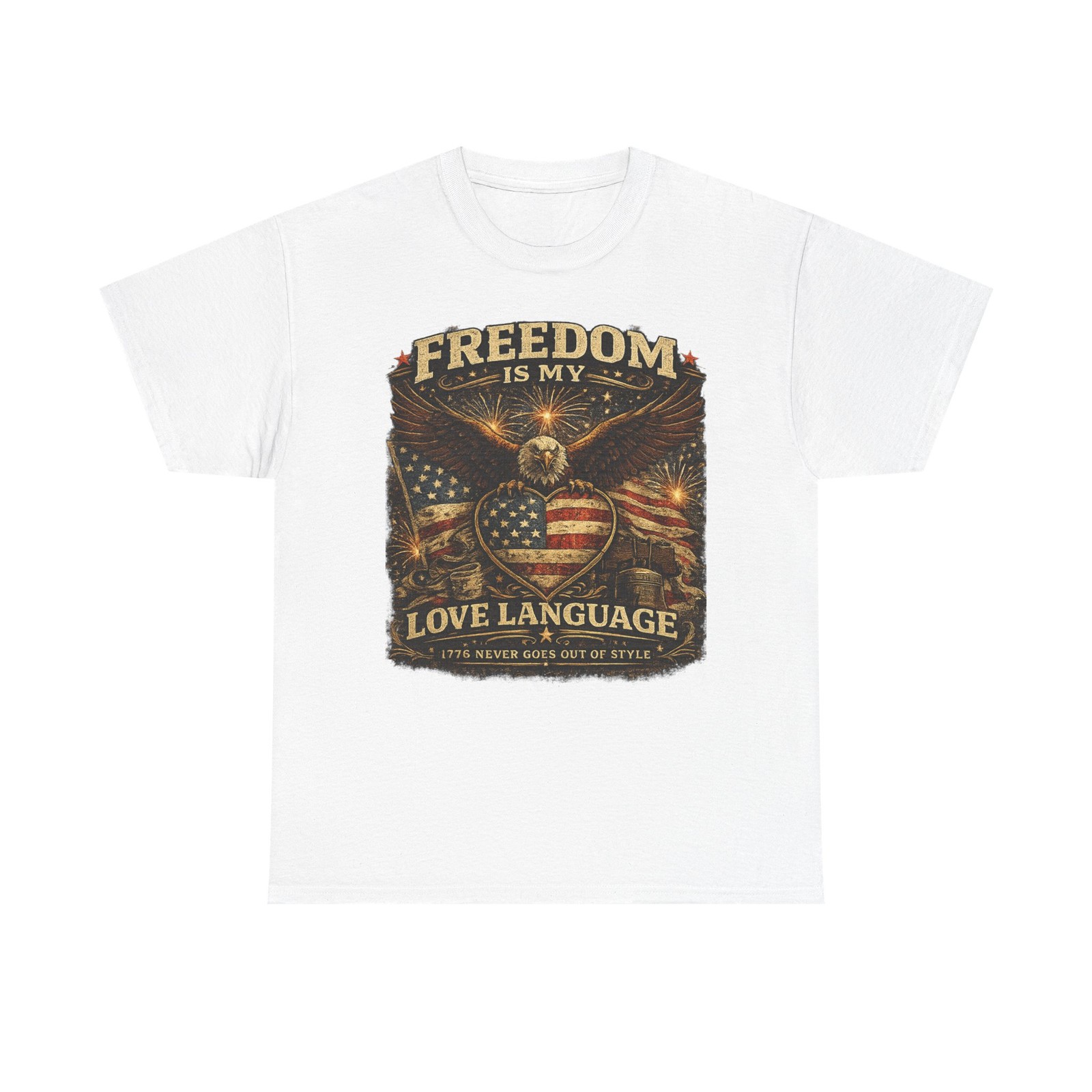 Freedom Is My Love Language Patriotic 4th Of July USA Flag T Shirt Tee gallery