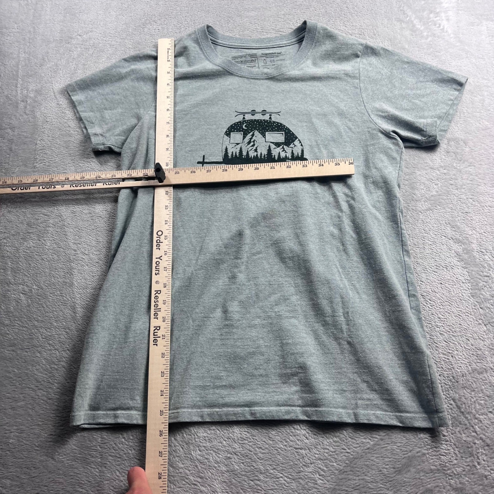 Patagonia Mens Responsibili-Tee Live Simply Camper Graphic T-Shirt Grey M gallery