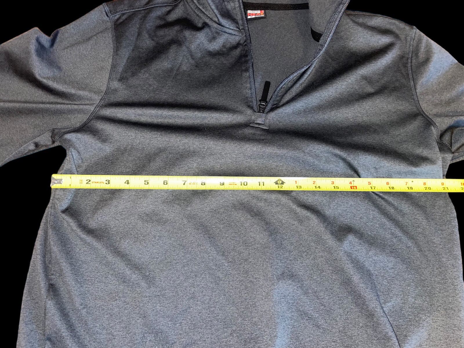 Men's 32 Degree Gray Long Sleeve 3/4 zip Shirt Size m gallery