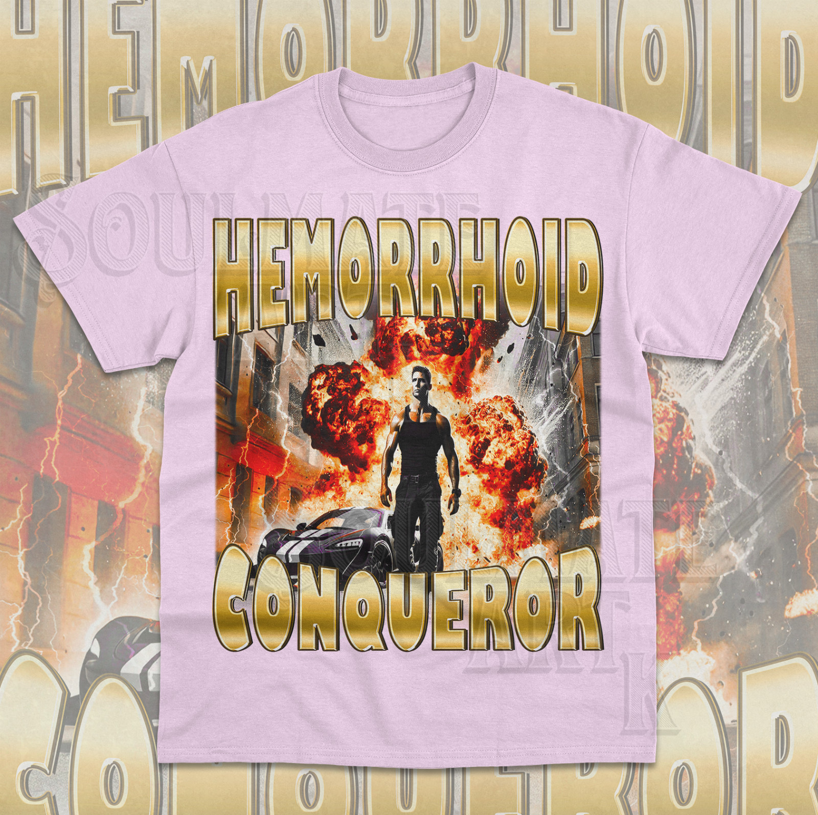 Hemorrhoid Conqueror T-Shirt Funny Meme Dark Joke Weird Gift Unisex Shirt gallery