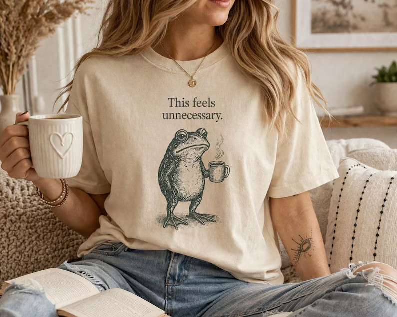 Feels Unnecessary Frog Funny Animal Comfort Tee gallery