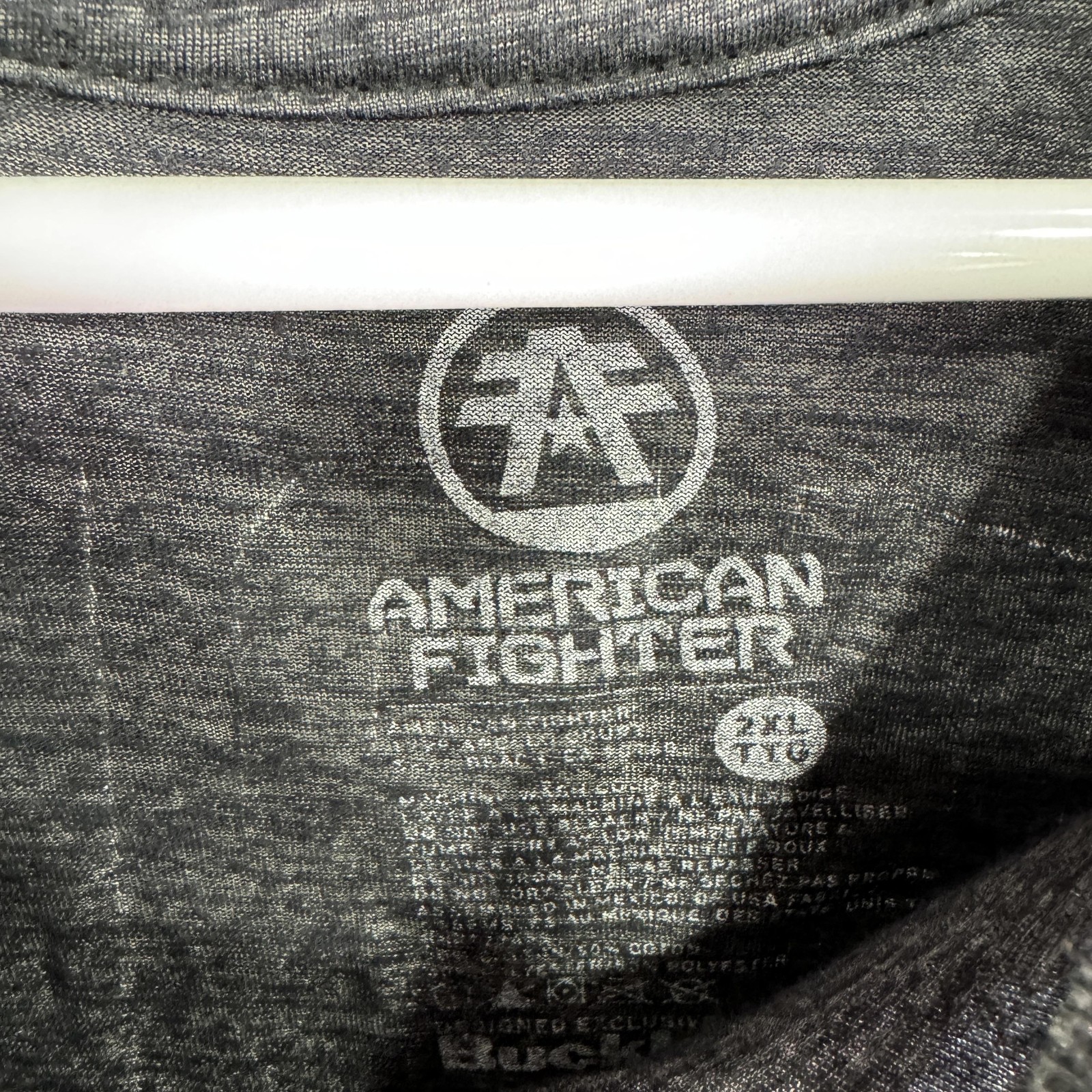 American Fighter Shirt Mens 2XL Gray Athletics Graphic Tee Side Zipper Casual gallery