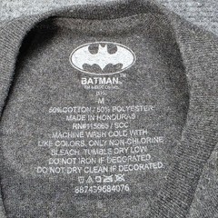 Men’s Medium Batman Gotham City Word Art Graphic T-Shirt Gray Yellow Typographic