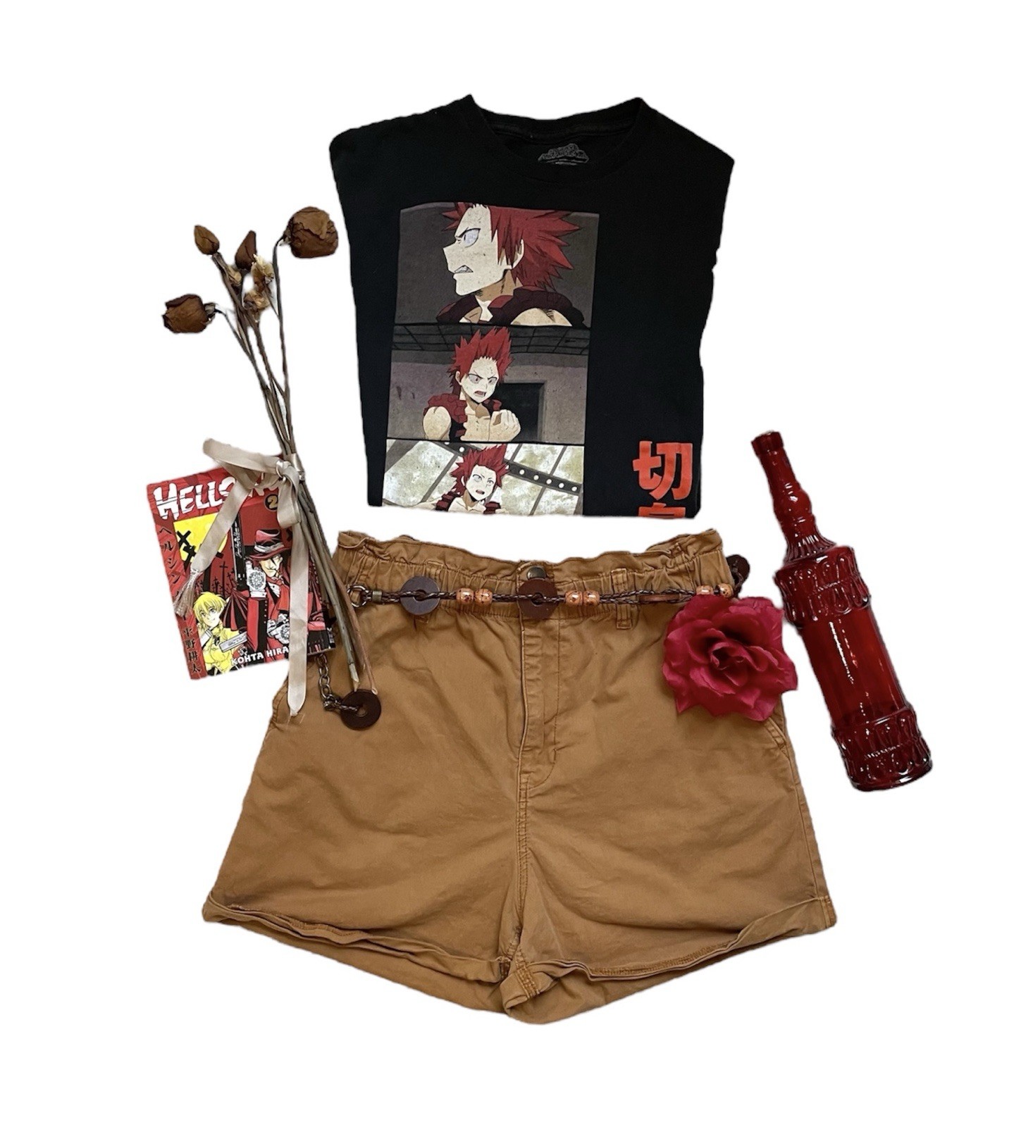 Unisex My hero academia Kirishima red riot panel graphic anime Short Sleeve tee gallery