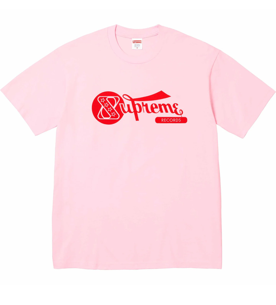 Supreme Records Tee Light Pink SS24T40 SIZE XL EXTRA LARGE gallery