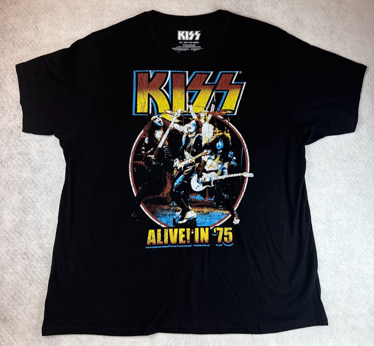 KISS Alive In 75 2XL Black Graphic Band Tour Shirt NWOT gallery