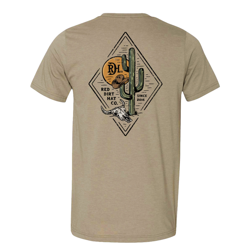 Red Dirt Hat Co. Tan Diamond Cactus Graphic T-Shirt RDHC-T-137 gallery