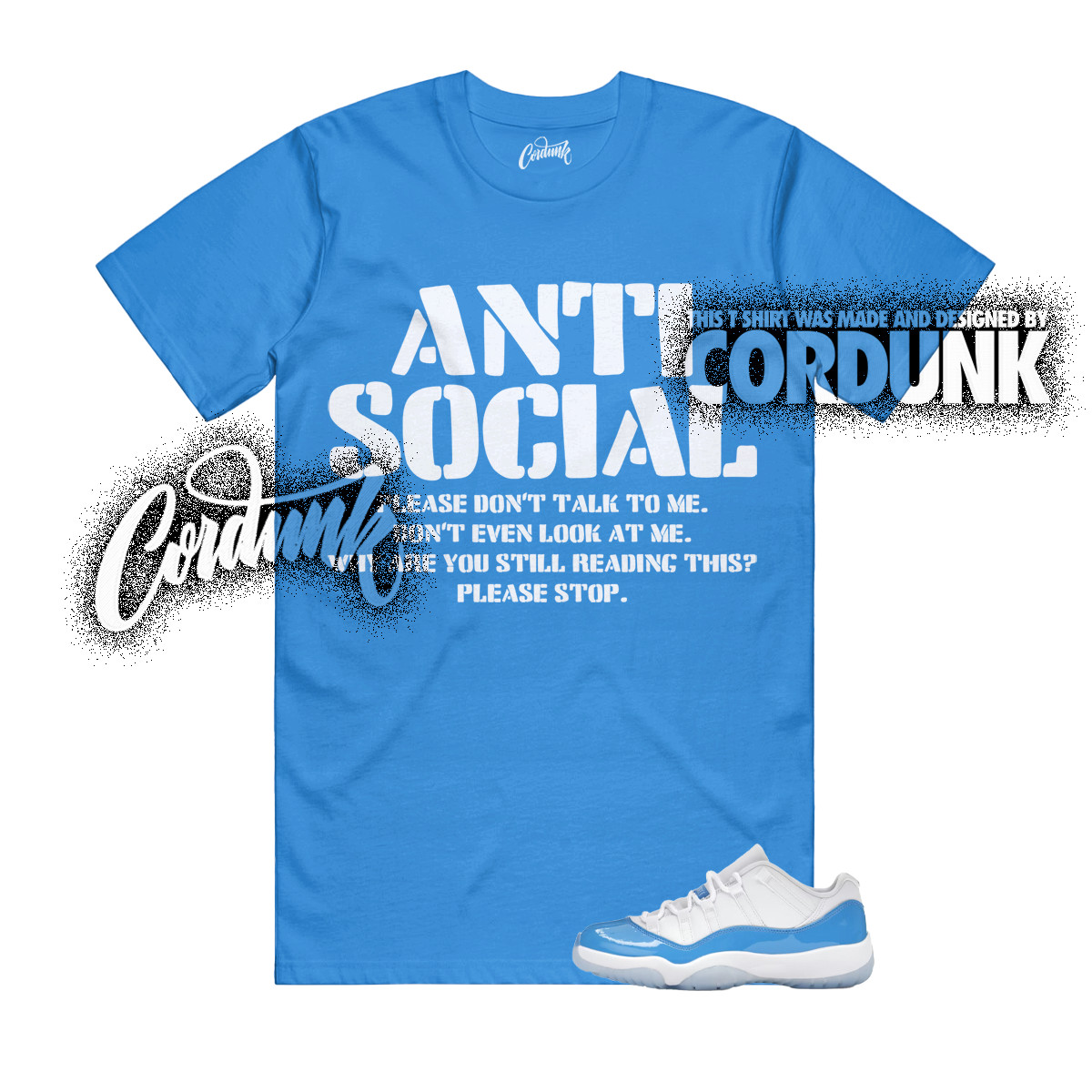 11 University Blue UNC White Light Sky Low T Shirt Match AS gallery