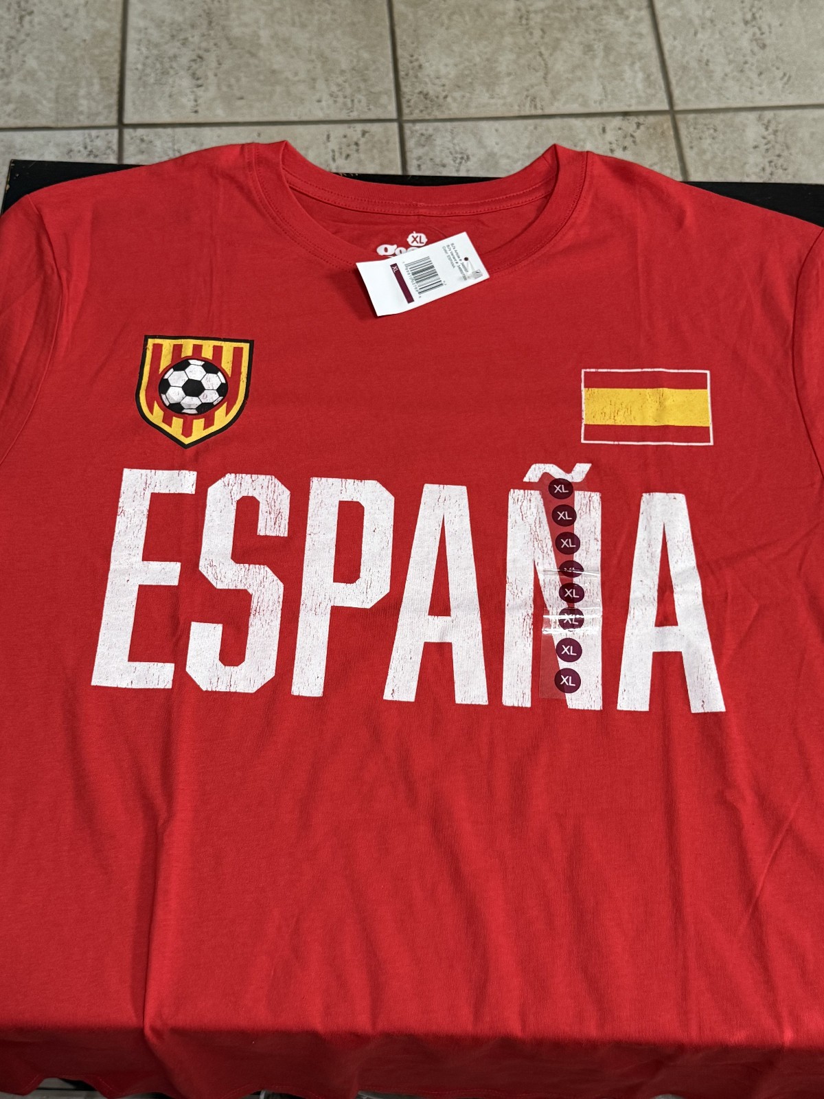 Goodie Two Sleeves Red ESPANA Soccer T-Shirt Brand New With Tags Size XL gallery
