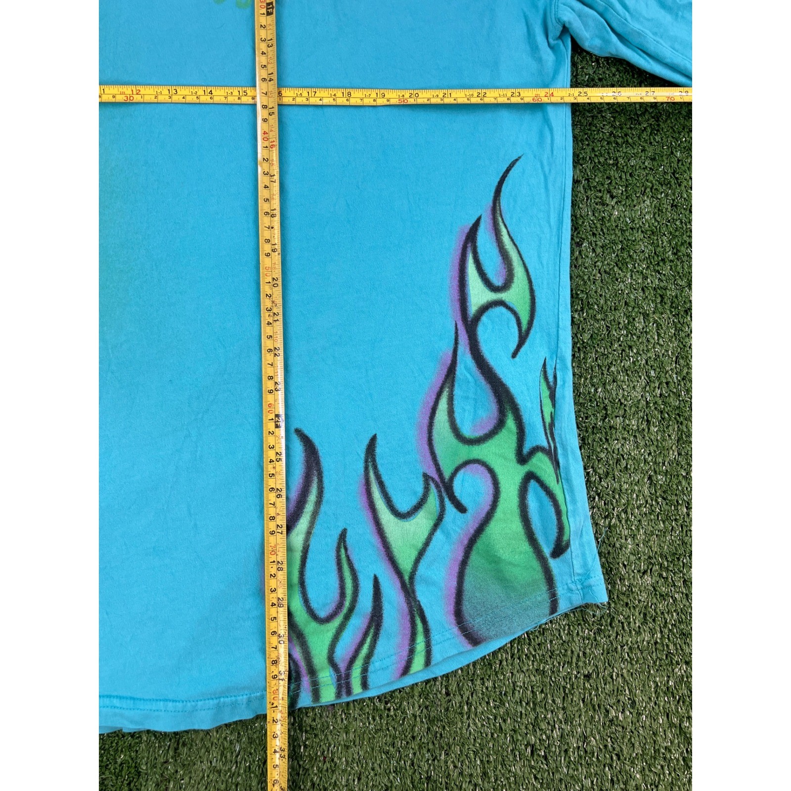 Disney Villains Hades Airbrush Graphic Long Sleeve Shirt Teal XL How Ya Doin gallery
