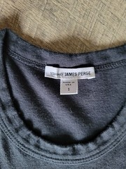 James Perse T Shirt S Black 100% Combed Cotton Midweight Crew Neck Long Sleeve 1