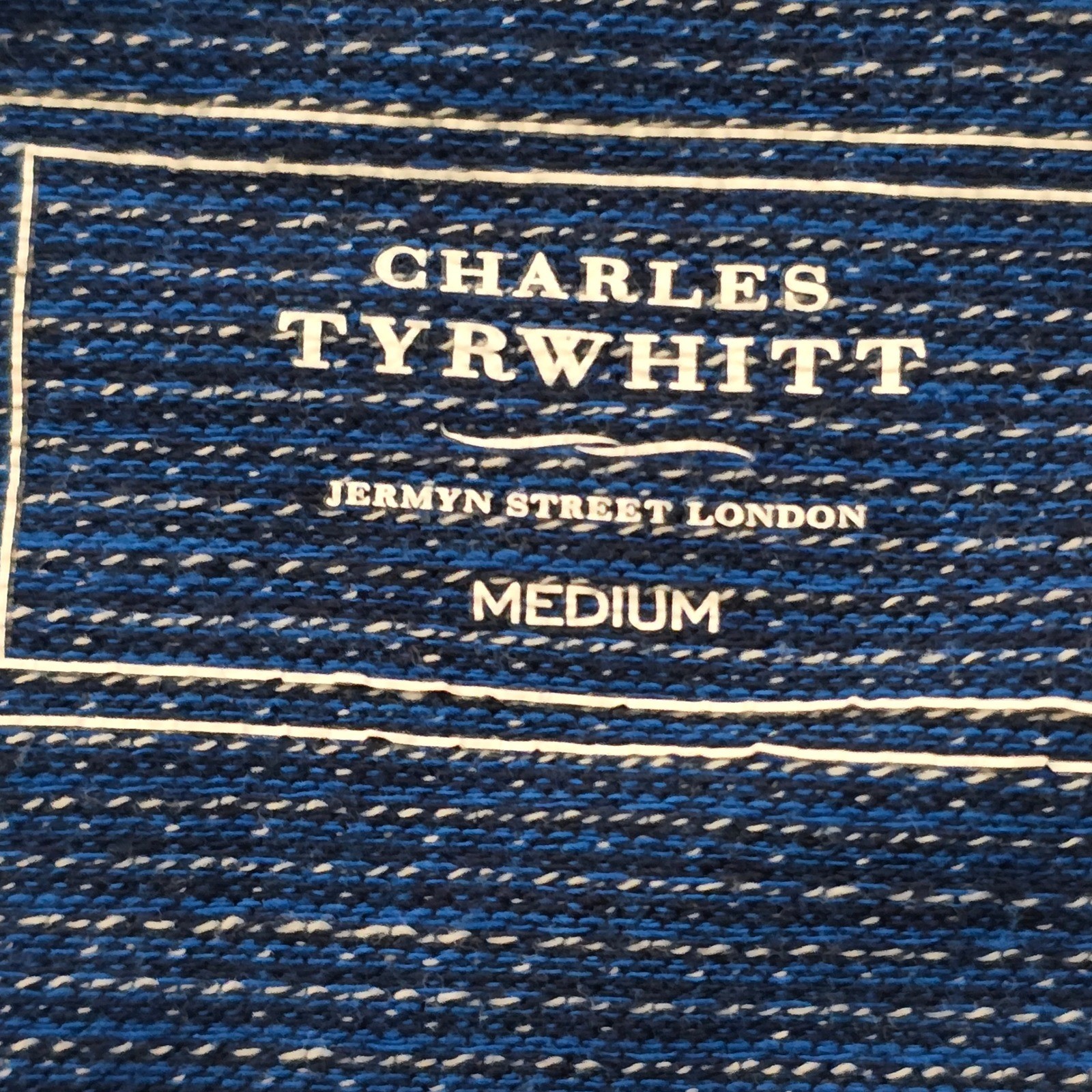 Charles Tyrwhitt Mens Blue Cotton Linen Textured Crewneck T-Shirt Medium SS20 gallery
