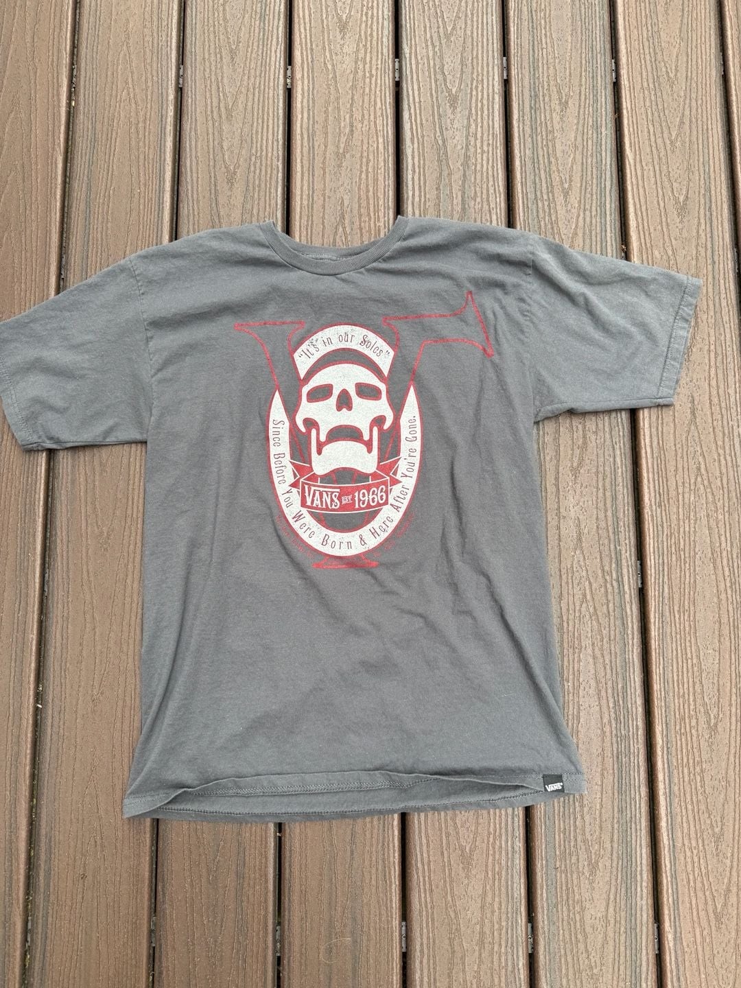 Vans Off The Wall Skull Graphic T-Shirt Gray It's In Our Soles gallery