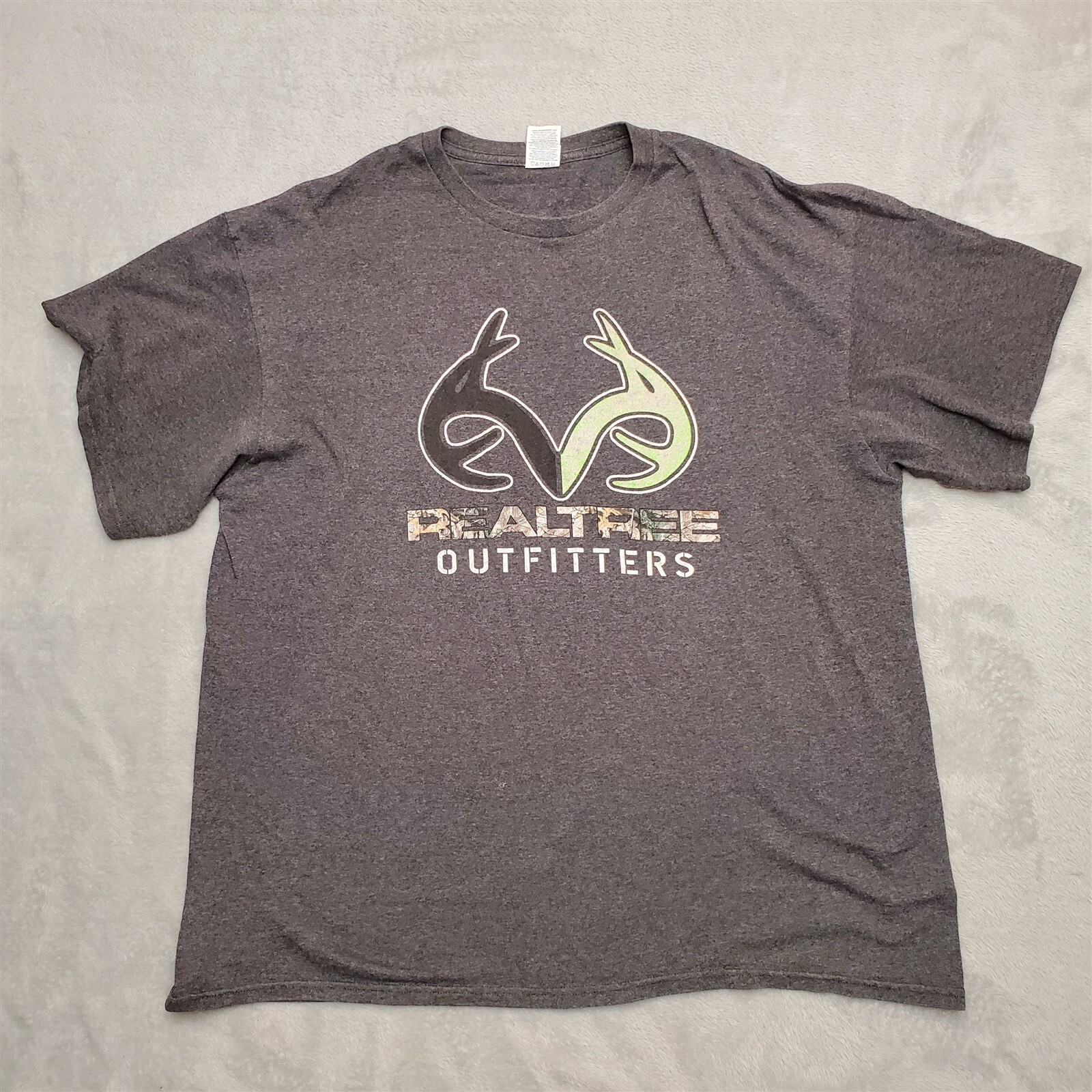 Realtree Shirt Men Extra Large Gray Short Sleeve Crewneck Casual Camo Antler TEE gallery