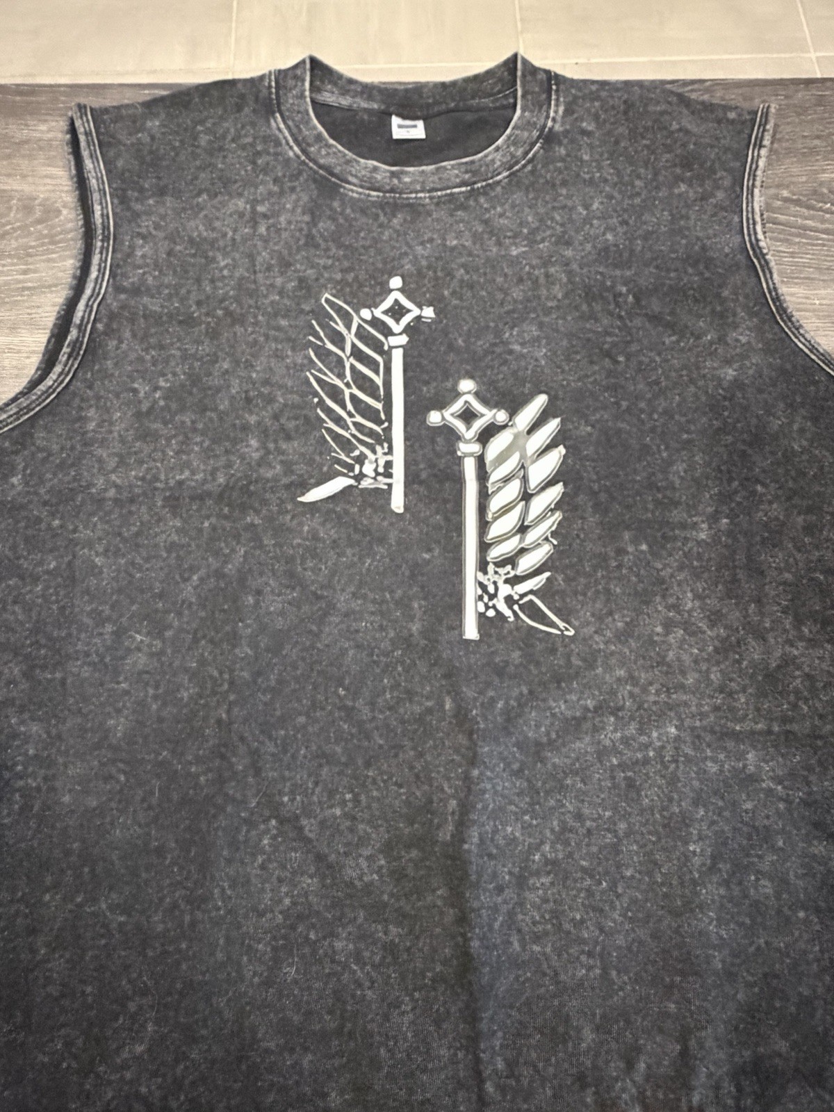 DIGIPRINT APPAREL Men’s S Black Sleeveless Crew Neck Graphic Cotton T-Shirt gallery